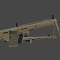 Modern Desert Tan Tactical Rifle with Bipod Scope Magazine and 3D Render Design