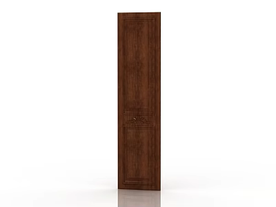Dark Brown Wooden Wardrobe Door With Carved Texture And Natural Wood Grain 3d model