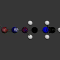 Molecular Structure Model 3D Rendering With Black Carbon Red Oxygen Blue Nitrogen White Hydrogen Atoms