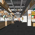 Supermarket Department Store Interior Featuring Shelves Packaged Goods Bright Lighting And Customers