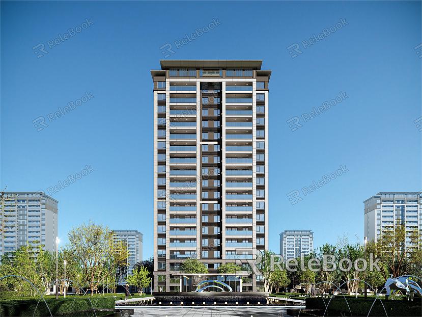 New Chinese-style Residential Building High-rise Residential Building model