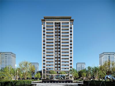 New Chinese-style Residential Building High-rise Residential Building model