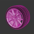 Car Wheel Rim and Tire Design Featuring Shiny Metal Details and Black Rubber
