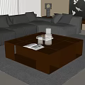 Modern Middle Square Coffee Table 3d model