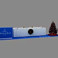 Christmas Themed Coffee Break Area With Villeroy Boch White Table Christmas Tree And Santa Claus
