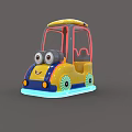 Electric Toy Car Minion Style With Big Eyes Yellow Blue Body Smiling Face Wheels