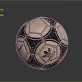Sports Equipment Featuring Adidas Vintage Worn Soccer Ball With Hexagonal Pattern