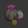 Decorative Indoor Cactus Plants With Purple Flowers Green Bodies And White Spots In Three Sizes