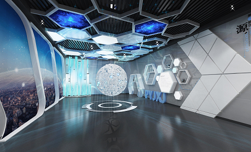 Modern Exhibition Hall Exhibition Space Exhibition Hall Exhibition Hall Science and Technology Enterprise 3d model