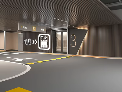 Indoor parking Modern parking 3d model