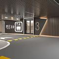 Hotel Parking Garage Level 3 With Directional Arrows Yellow Warning Stripes And Modern Design