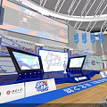 Professional Basketball Gymnasium Interior With VIP Seats Player Entrance Check in Area And Wooden Court