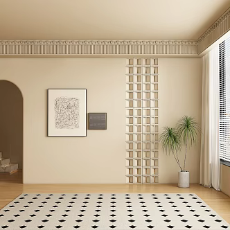 Middle ancient background wall 3d model
