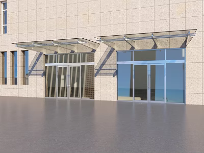 Modern gate white steel door rain ride 3d model