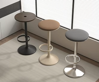 Modern Simple Bar Chair Dining Chair Leisure Chair 3d model