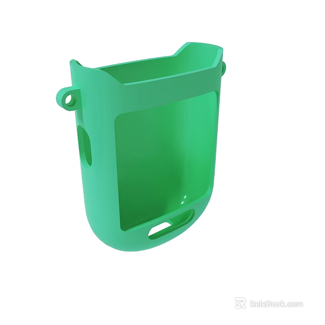 Green Plastic Wall Mounted Storage Holder With Hanging Design And Practical Use 3d model 