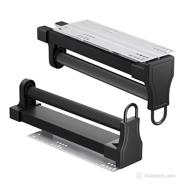 Adjustable Metal Hanger Rack With Foldable Design And Wall Mount 3d model 