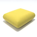 Yellow Square Footstool with Fabric Upholstered Simple Solid Color Design for Living Room Home Decor