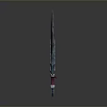 Unique Weapon With Sharp Curved Blade Colorful Hilt And Intricate Decorative Patterns
