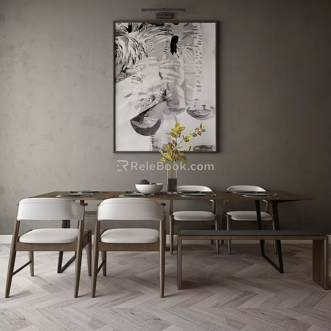 Modern style dining table 3d model