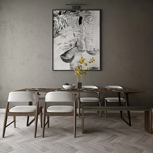 Modern style dining table 3d model