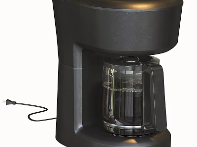 Black Coffee Maker With Glass Carafe As Essential Kitchen Appliance For Home 3d model