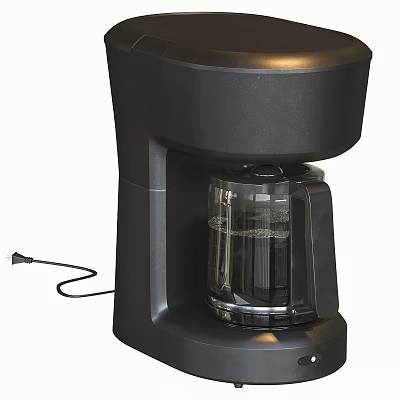 Black Coffee Maker With Glass Carafe As Essential Kitchen Appliance For Home 3d model