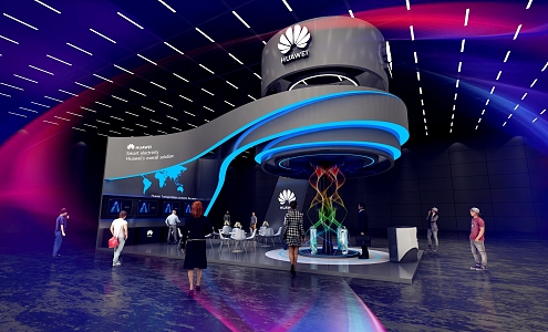 Huawei USA Exhibition Booth Model 3d model