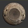Ancient Terracotta Vessel With Two Handles Pedestal Base And Weathered Brownish Surface