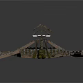 Damaged Traditional Building Roof Structure With Wooden Framing And Moss Covered Sections