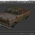 Scrap car abandoned car Ford classic pickup broken car broken car broken car low face number low model simple model game sub-era film and television level super realistic 3d model