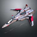 Sleek Silver Fighter Jet As Military Weapon With Red Black Accents And Aerodynamic Design