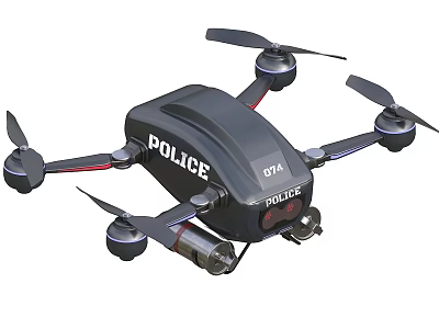 Police Aerial Surveillance Drone with OTA Technology and Security Features 3d model