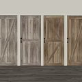 Wooden Hinged Doors With Various Panel Designs For Home Interior Settings 3d model