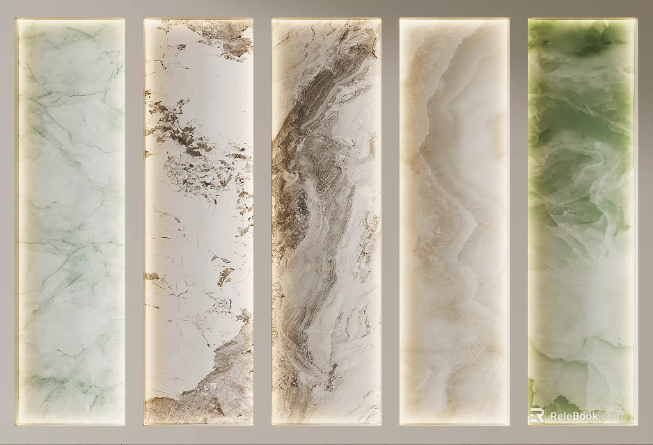 Natural Stone Background Wall With Diverse Textures For Elegant Interior Design 3d model 