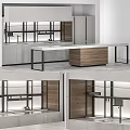 Modern Kitchen Interior Design With Wooden Cabinets Open Shelves And Marble Countertop