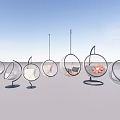 Modern Transparent Hanging Chairs With Various Designs And Decorative Flowers For Home