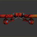 Red Four Rotor Drone With Blue Display And Modern Futuristic Design