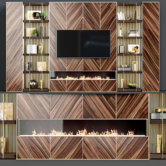 Light Luxury TV Background Wall TV Wall 3d model