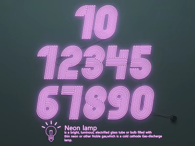 Bright Colorful Practical Neon Lamp With Long Service Life And Low Energy Consumption 3d model