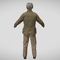Elderly Man Wearing Brown Suit With Beard Eyeglasses And Pockets 3d model