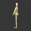 Articulated Wooden Human Figure Sculpture With Carved Joints And Detailed Body Limbs Design