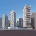 Modern Urban High Rise Buildings With Contemporary Architectural Design And Glass Facades