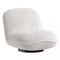 Modern Brown Soft Fabric Accent Chair With Round Design Swivel Base Spherical Ornaments