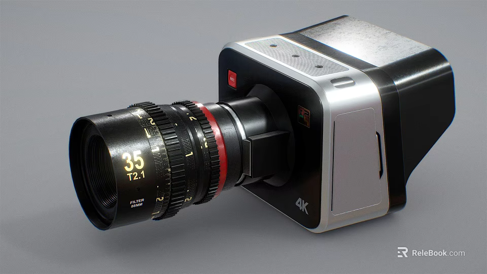 Professional Digital Camera Featuring 35mm Lens T2.1 Aperture and 6K Resolution 3d model 