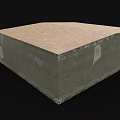 Industrial Concrete Building With Roll Up Door Open Entrance And Weathered Exterior