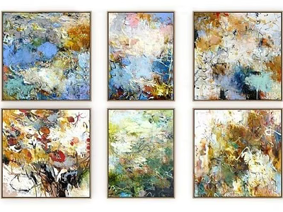 Abstract Paintings With Vibrant Colors And Textured Brushstrokes For Wall Decor 3d model