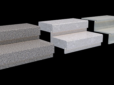 Stair Step Stone Granite Stone Step Stone Stair Granite Step Outdoor Step Outdoor Stair Open Air Step Sesame Grey 3d model