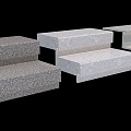 Stair Step Stone Granite Stone Step Stone Stair Granite Step Outdoor Step Outdoor Stair Open Air Step Sesame Grey 3d model