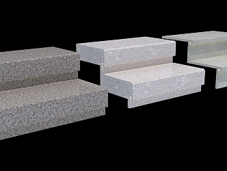 Stair Step Stone Granite Stone Step Stone Stair Granite Step Outdoor Step Outdoor Stair Open Air Step Sesame Grey 3d model